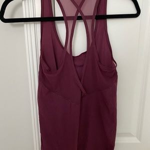 LULULEMON- ruby red/maroon tank with mesh detail